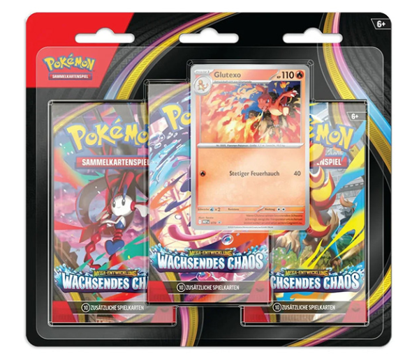Pokémon Wachsendes Chaos 3er Blister Glutexo